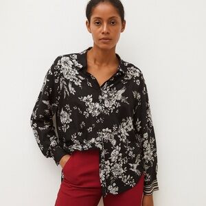 Johnny Was 100% Silk Floral long Sleeve Blouse Women’s Size L